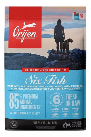 Alimento Orijen Six Fish para perro todas las edades todos los tamaños sabor pescado en bolsa de 11.4kg